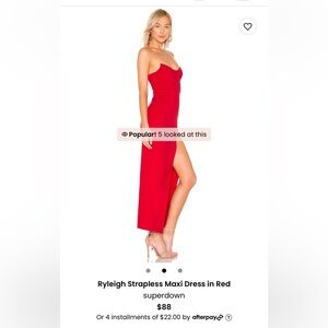 Revolve x Superdown Ryleigh Strapless Maxi Dress in Red